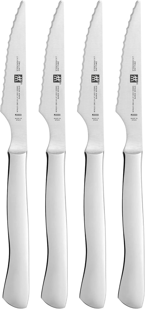 ZWILLING 4-pc Stainless Steel Serrated Steak Knife Set