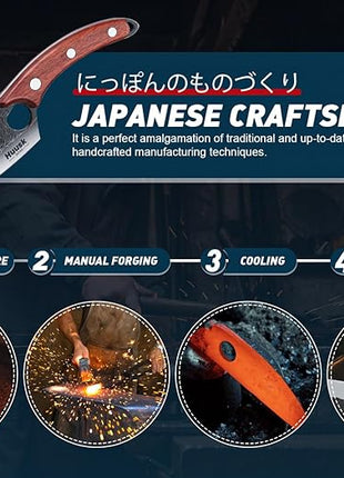 Huusk Japanese Kitchen Knife Set 6pcs with Gift Box, Butcher Knife Set for Meat Cutting, Cooking Knives with Meat Cleaver, Chef Knives Professional, Cool Mens Christmas Gift