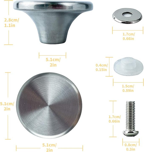HUASAI Stainless Steel Replacement Handle compatible with Le Creuset,Aldi,Lodge, and other Enameled Cast-Iron Dutch Oven