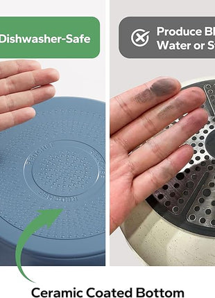 Redchef Ceramic Cookware Set, Removable Handle Pots and Pans Non-Stick, Rv Cookware Set, Non-Toxic Pots and Pans Set No PFAS, PTFE, PFOA, Detachable Pots and Pans, Dishwasher & Oven Safe(Blue)