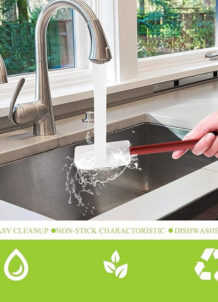 3 PCS Commercial Grade Heat Resistant Silicone Spatulas, 9.5-Inch Rubber Spatulas for Baking, Nonstick & BPA-Free