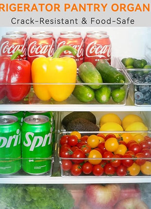 Criusia 12 Pack Large Clear Plastic Drawer Organizer Trays | MULTI-USE Acrylic Drawer Storage for Kitchen, Bathroom, Makeup, Office, School, Undies | College Dorm Room, Home Apartment Essentials