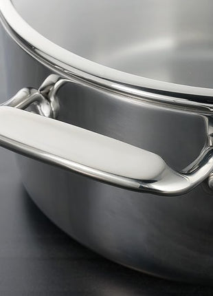 Tramontina Tri-Ply Clad Stainless Steel 6-Quart Saute Pan with Glass Lid, Induction-Ready Cooking Pan, Dishwasher-Safe, NSF-Certified