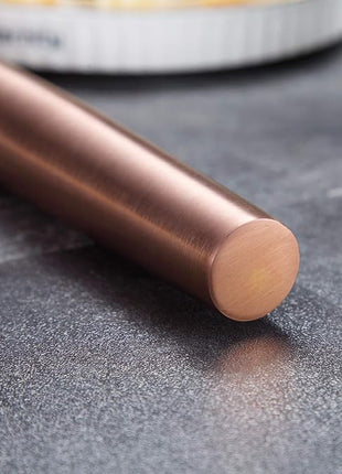 Berglander Rose Gold Rolling Pin, 16.7 Inches Stainless Steel Matte Finish With Rose Gold Titanium Plating Copper Rolling Pin For Baking, Pizza, Dough, Pie, Cookie, Gift Ideas For Bakers.