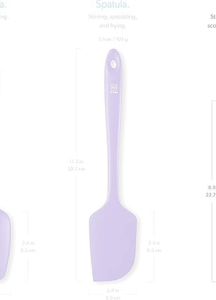 DI ORO Mini Spatula - Small Spatulas Silicone Heat-Resistant up to 600°F - Silicone Kitchen Scraper for Baking & Cooking BPA Free - Mixing Spatula Dishwasher Safe - Nonstick Cookware Safe (Lavender)