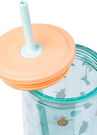 Silver Buffalo Disney Lilo and Stitch Tropical Shirt Spill Resistant Plastic Tumbler, 20 Ounces