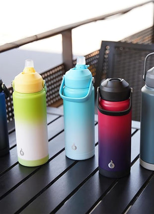 BJPKPK Insulated Water Bottle with Straw Lid, 40oz Large Thermo, BPA Free Leak Proof Stainless Steel Metal Water Bottles, Tumblers, Cups, Flasks for Travel, Sports,Charming Red