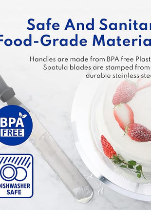 New Star Foodservice 38156 Angled Icing Spatula, 6-Inch Blade, 11-Inch Overall, Silver