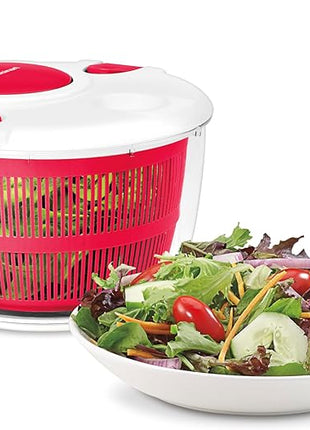 Cuisinart Large Salad Spinner- Wash, Spin & Dry Salad Greens, Fruits & Vegetables, 5qt, CTG-00-SASR Red