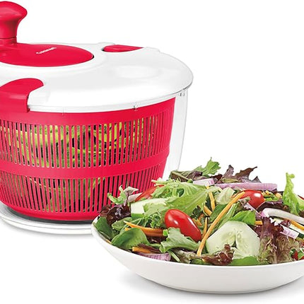 Cuisinart Large Salad Spinner- Wash, Spin & Dry Salad Greens, Fruits & Vegetables, 5qt, CTG-00-SASR Red