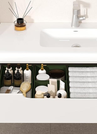 DIMJ Drawer Organizer Clothes, 15 Pack Dresser Organizer, Foldable Closet Organizers and Storage, Fabric Dresser Bins, Drawer Dividers for Nursery, Baby Clothes, Underwears, Sock (Green)