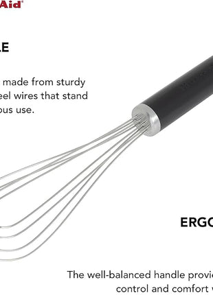 KitchenAid Flat Whisk, Black, 11.5-Inch