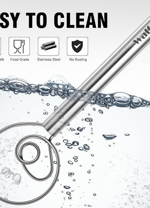 Walfos Danish Dough Whisk, Rustproof Stainless Steel Bread Whisk, Quick Mixing Bread Mixer, Dutch Dough Whisk for Cooking, Blending, Whisking, Stirring, Sourdough, Pizza, Pastry, Cake Batter…