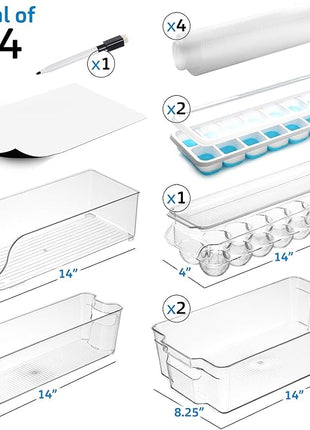 STORAGEBUD Fridge Organizer - 8 Pieces refrigerator organizer bins - Pantry Organization and Storage for Fridge & Refrigerator- BPA Free Freezer Organizer Bins