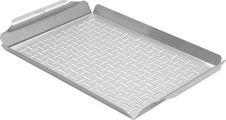 LITTLE GRIDDLE - Large Pro Grill Pan, High sidewalls with built-in handles, Stainless Steel Material, Big Food Capacity and Vented Design - Durable and Easy to Clean