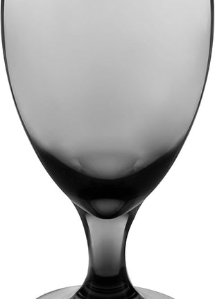 Libbey Classic Smoke Goblet Beverage Glasses, Set Of 6 Timeless Goblet Drinking Glasses - Dishwasher-Safe Glass Goblets for Wines, Smoothies & More
