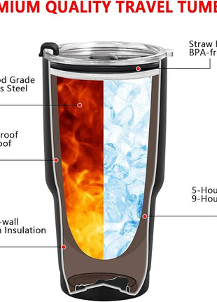 GINGPROUS Sorry No Hablo Fuctardo Travel Tumbler, Funny Ideas for Men Women Friends Brother Dad Sister Co-wokers Colleague Employee, Insulated Stainless Steel Tumbler (30 Oz, Black)