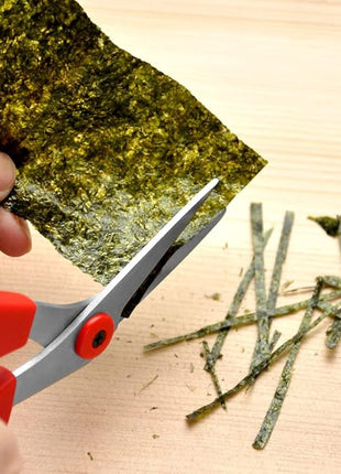 CANARY Japanese Kitchen Shears with Cutter 7.5" Offset Angled Blade, Made in JAPAN, Dishwasher Safe Come Apart Blade, All-Purpose Detachable Kitchen Scissors, Rust Proof Japanese Stainless Steel, Red