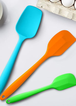 Silicone Spatula 3-piece Set, Ergonomic Handle High Heat-Resistant Spatulas, Non-stick Rubber Spatulas with Stainless Steel Core