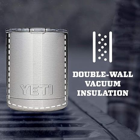 YETI Rambler 10 oz Lowball, Vacuum Insulated, Stainless Steel with Standard Lid