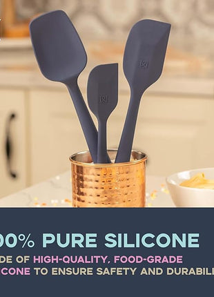 MAGICAL BUTTER Silicone Spatulas 3-Pack - Heat-Resistant & Dishwasher-Safe Kitchen Tools - Spatulas & Spoonula with Non-Slip Grip - Easily Combine Ingredients & Remove Mixtures from Molds & Trays