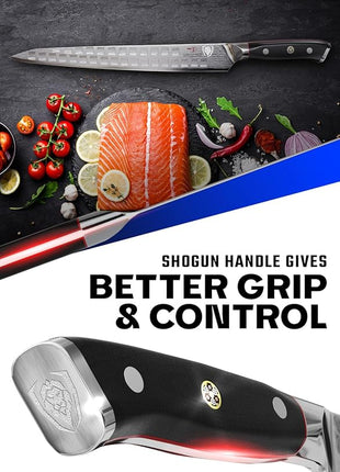 Dalstrong Ultimate Slicer Sujihiki Knife - 10.5 inch - Shogun Series ELITE - The Tokugawa - Damascus Slicing Knife - AUS-10V Japanese Super Steel Kitchen Slicer Saya - Kitchen Knife - Sheath Included