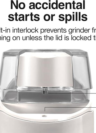 Proctor Silex Electric Coffee Grinder for Beans, Spices and More, Stainless Steel Blades, 12 Cups, White