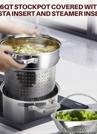 Duxtop Professional Stainless Steel Induction Cookware Set, 19PC Kitchen Pots and Pans Set, Heavy Bottom with Impact-bonded Technology