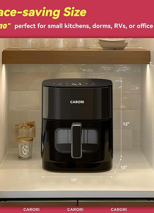 Air Fryer 14-in-1 with Viewing Window, 6Qt Large Capacity, 392℉ Max Crisp, Airfryer No Filping Dual Heating, Bake, Roast, Dehydrate, Reheat, 1700W Fast Even Easy Meals, Nonstick Dishwasher Safe Basket