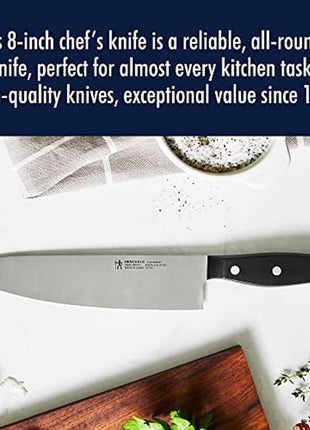 HENCKELS Statement Razor-Sharp 8-inch Chef Knife, German Engineered Informed by 100+ Years of Mastery, Black/Stainless Steel