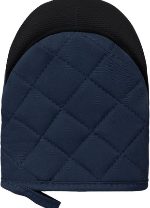 Short Oven Mitts, Heat Resistant Silicone Kitchen Mini Oven Mitts for 500 Degrees, Non-Slip Grip Surfaces and Hanging Loop Gloves, Baking Grilling Barbecue Microwave Machine Washable, 1 Piece