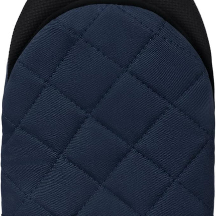 1 Pair Short Oven Mitts, Heat Resistant Silicone Kitchen Mini Oven Mitts for 500 Degrees, Non-Slip Grip Surfaces and Hanging Loop Gloves, Baking Grilling Barbecue Microwave Machine Washable