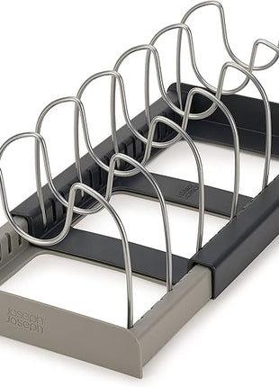 Joseph Joseph DrawerStore Expanding Cookware Organizer, Space saving storage for pan lids, baking trays - Grey