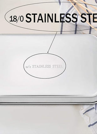 TeamFar Toaster Oven Pan, Stainless Steel Toaster Oven Tray Quarter Sheet Pan, 12.4’’x 9.7’’x1’’, Non Toxic & Healthy, Rust Free & Mirror Finish, Easy Clean & Dishwasher Safe