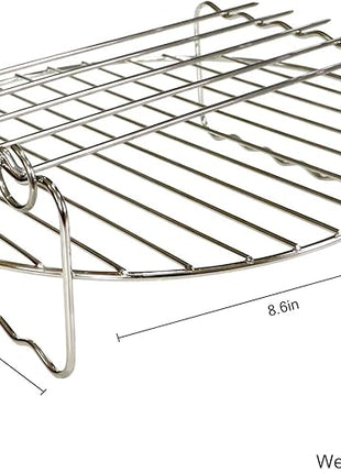 Air fryer Double Layer Round Rack with 5 Skewers Fitting XL Air Fryers（9in,Fit 5.3 QT or Above）