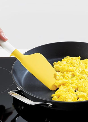 Joseph Joseph Silicone Elevate Egg Spatula with Integrated Tool Rest, White/Yellow