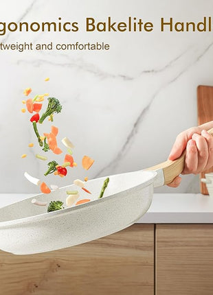 SENSARTE Nonstick Ceramic Frying Pan Skillet, 11 Inch Omelet Pan, Healthy Non Toxic Induction Compatible Egg Pan with Heat Resistant Handle, PTFE and PFAS-Free