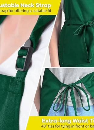 ROTANET Extra Large Apron for Men Adjustable Bib Aprons with 2 Pockets Cooking Kitchen Women Chef Water & Oil Resistant