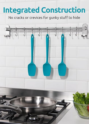 U-Taste Silicone Spoon Spatula Set, 600ºF High Heat Resistant Food Grade Flexible Rubber Scraper, Cooking Mixing Baking Kitchen Utensils Set of 3 (Marrs Green)