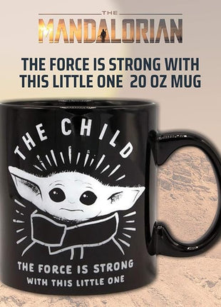 Silver Buffalo Star Wars The Mandalorian Force is Strong with this Little One Ceramic Coffee Mug, 20-Ounces