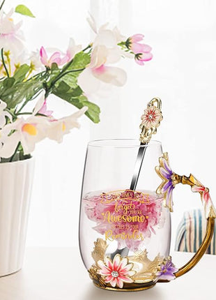 OEAGO Birthday Gifts for Women Mom Plastic Tea Cup Mothers Valentines Day Gifts for Her from Daughter Son Unique Inspirational Friendship Ideas for Female Coworker