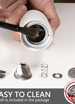 TIMEMORE Chestnut C3S Pro Manual Coffee Grinder, Stainless Steel S2C Conical Burr Coffee Grinder, Hand Coffee Grinder with Foldable Handle, Adjustable Grind Setting for Travel/Camping/Home, White