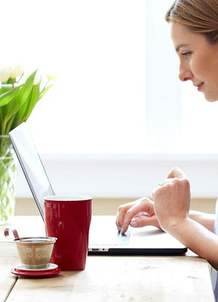 Tea Forte Double-Walled Ceramic Kati Cup, Removable Stainless Steel Infuser Basket and Lid, Steeps 12 oz Loose Leaf Tea, Dishwasher & Microwave Safe, Lotus