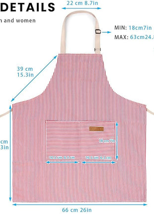 2 Pack Adjustable Bib Apron with 2 Pockets Chef Cooking Kitchen Restaurant Aprons for Women Men