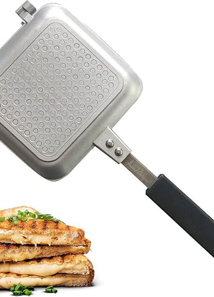 Breakfast Sandwich Maker Grill Press, Grilled Cheese Maker Panini Press Sandwich Toaster Presser - Stove Top Nonstick by Jean Patrique (Silver)