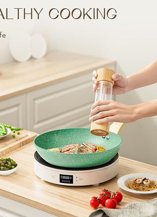 Innerwell Nonstick 9.5 Inch Skillet, Aluminum, Non-Toxic, PTFE & PFOA Free, Suitable for All Stovetops, Easy to Clean, Multipurpose