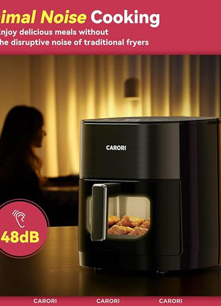 Air Fryer 14-in-1 with Viewing Window, 6Qt Large Capacity, 392℉ Max Crisp, Airfryer No Filping Dual Heating, Bake, Roast, Dehydrate, Reheat, 1700W Fast Even Easy Meals, Nonstick Dishwasher Safe Basket