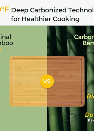 Extra Large Bamboo Cutting Board for Kitchen - 18 Inch Wood XL Cutting Boards with Juice Groove and Handles, Wooden Chopping Board for Meat, Cheese, Fruit & Vegetables (Pre Oiled, Brown)