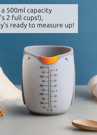 OTOTO Penny Penguin Silicone Measuring Cups for Cooking - 500ml 2 Cup Cute Measuring Cups for Baking, BPA-Free, Microwave Safe, Penguin Gifts, Cute Kitchen Accessories, Funny White Elephant Gifts