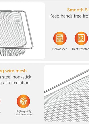 Air Fryer Oven Basket Replacement Baking Trays for Ninja Foodi SP201 SP301 SP351 Series Dual Heat Air Fryer Oven, Mesh Basket，Air Fryer Accessories for Ninja Foodi Air Fry Oven